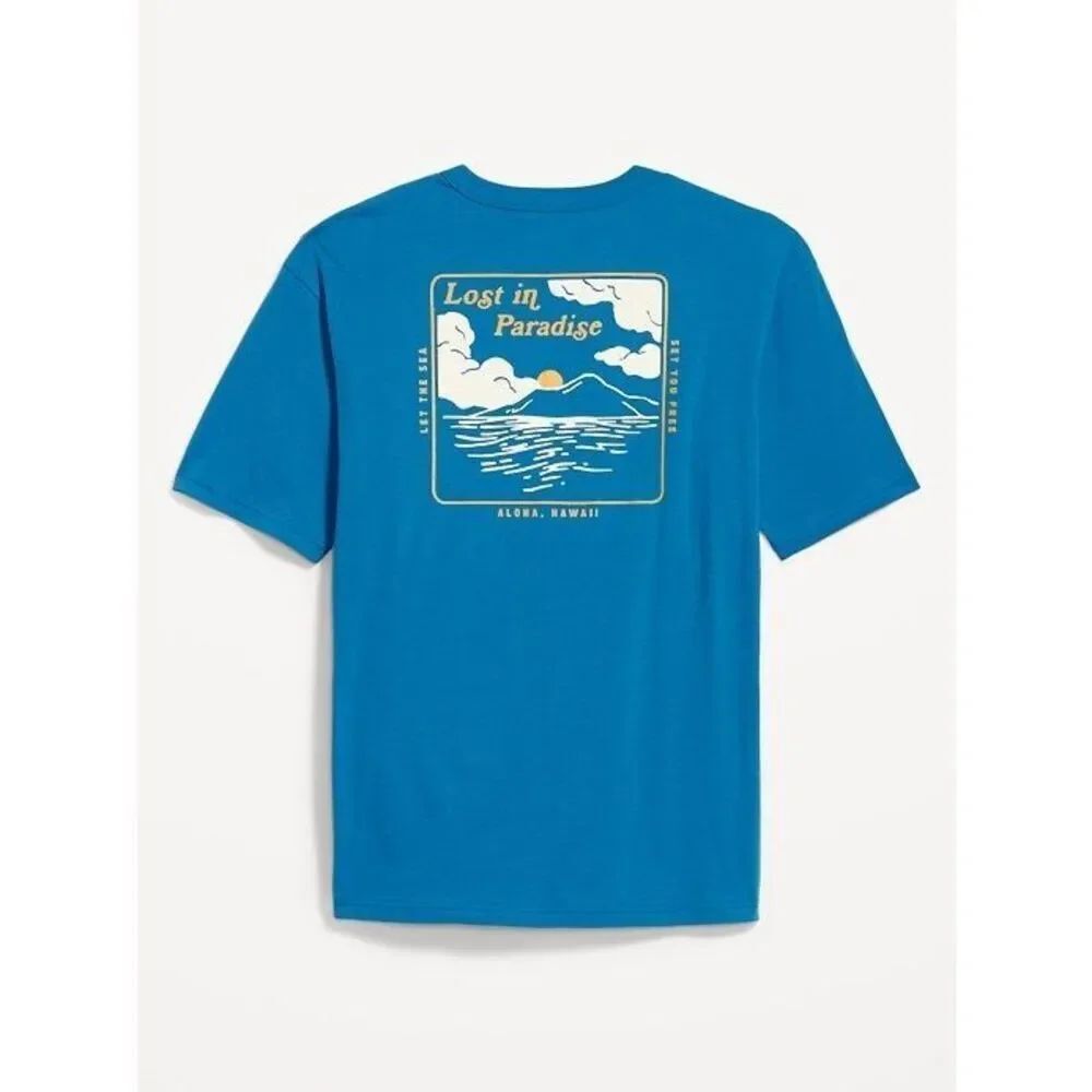 Old Navy Blue Lost in Paradise Oversized Graphic Tshirt XL